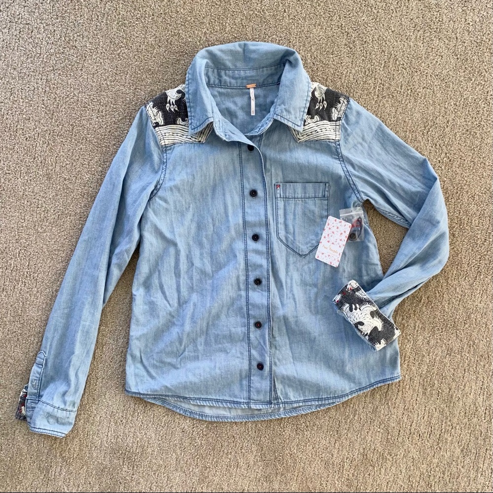 Free people denim shirt